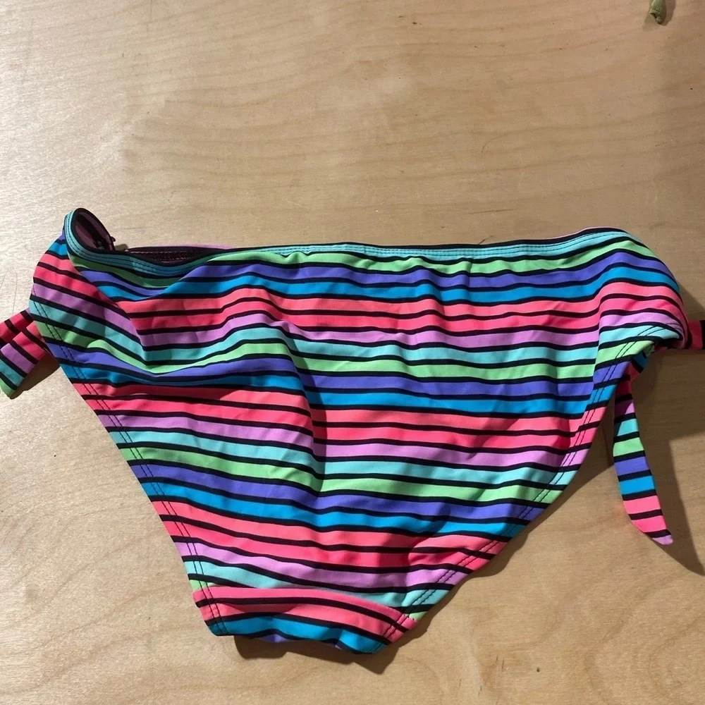 Tahiti Colorful Striped Bikini Bottoms size Medium (HF)